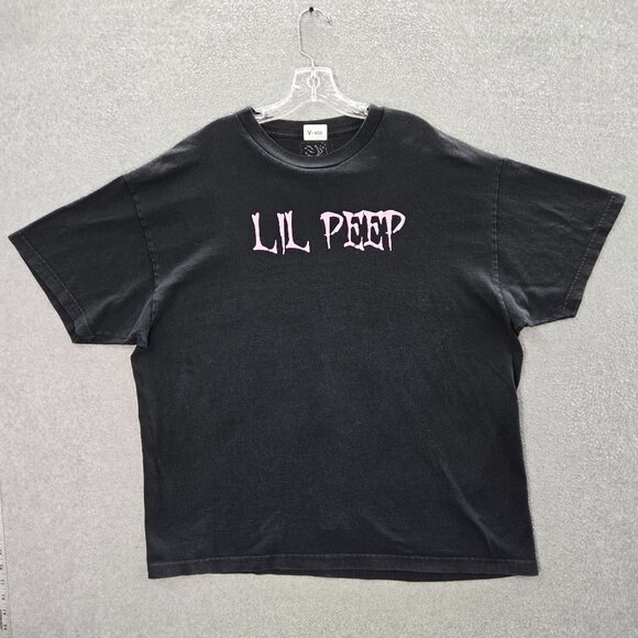 Lil Peep Men Shirt 2X Black‎ Logo Hip Hop Rap Short Sleeve Tee - Picture 1 of 7